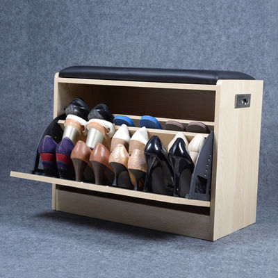 One Drawer Sponge Cushion 47CM Shoe Cabinet Stool With Lid