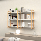 Wooden Wall Mount Painting Storage Shelf White For Bedroom Living Room Office Kitchen